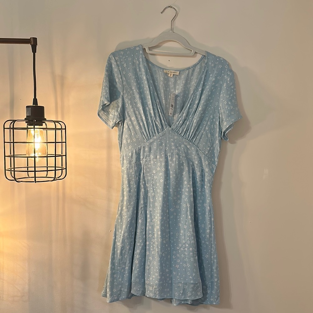 NWT LA Hearts (Pacsun) baby blue floral print mini dress